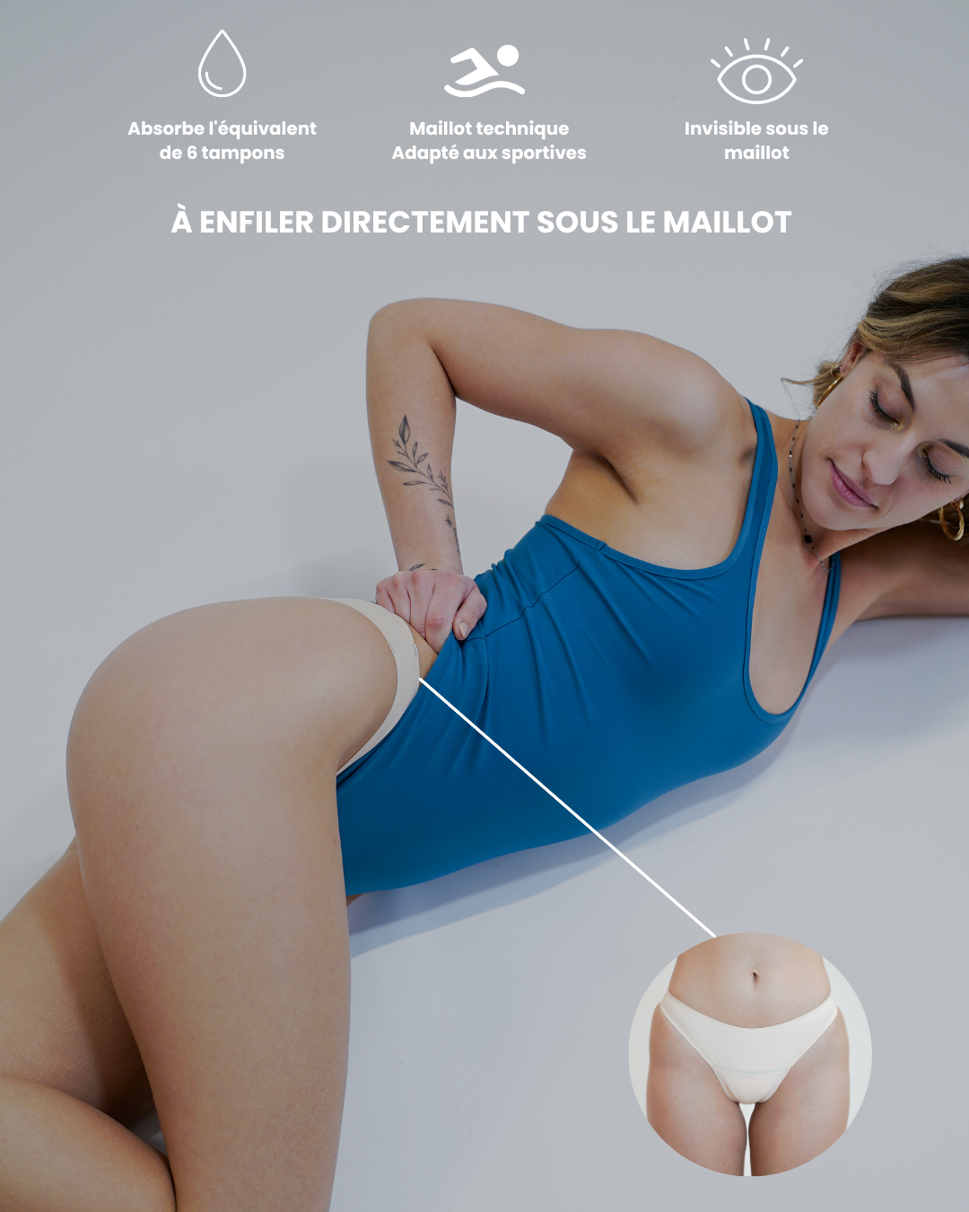 SOUS MAILLOT MENSTRUEL DUNA SPORT - FLUX ABONDANT